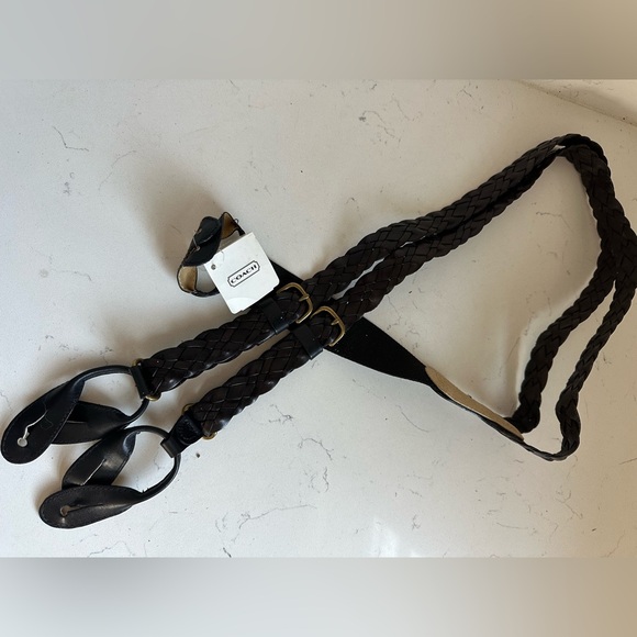 NWT and box Coach leather braided suspenders. - Picture 3 of 9